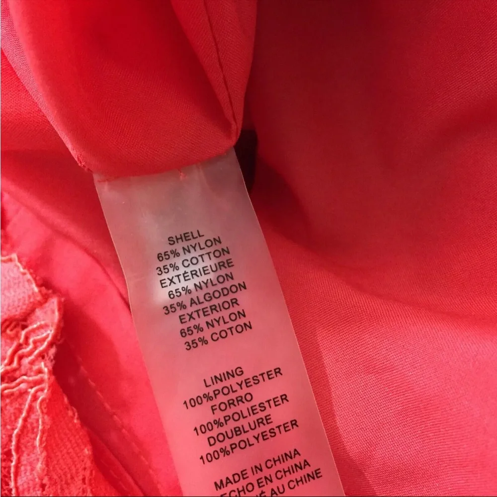 NWOT Vince Camuto Coral Lace Overlay cocktail Mini Dress size 8 ORIGINAL $180 - Picture 3 of 8